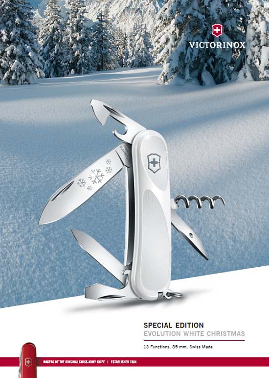 Navajas mediana serie limitada "Victorinox Evolution White Christmas"